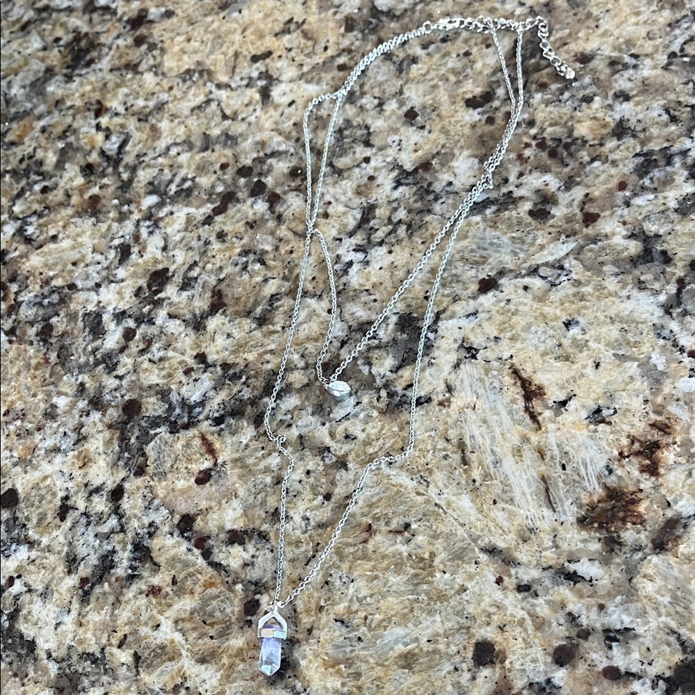 Silver Crystal Pendant Necklace
